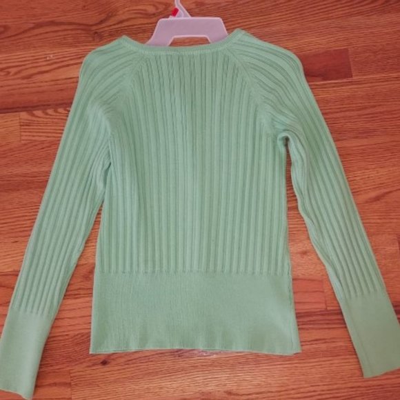 DAISY FUENTES MODA MEDIUM GREEN CARDIGAN BUTTON UP SWEATER SIZE LARGE - Picture 4 of 4